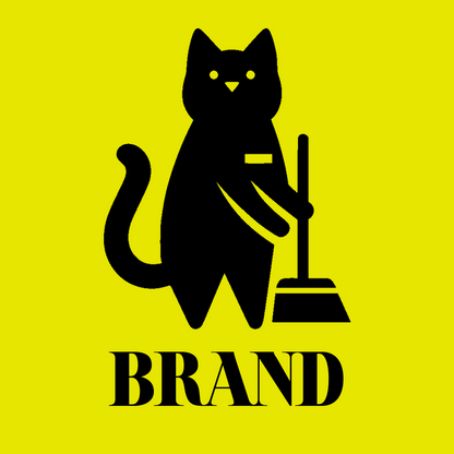 Upright Cat with Broom Logo preview