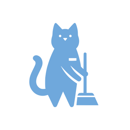 Cat with Broom Logo #6FA8DC