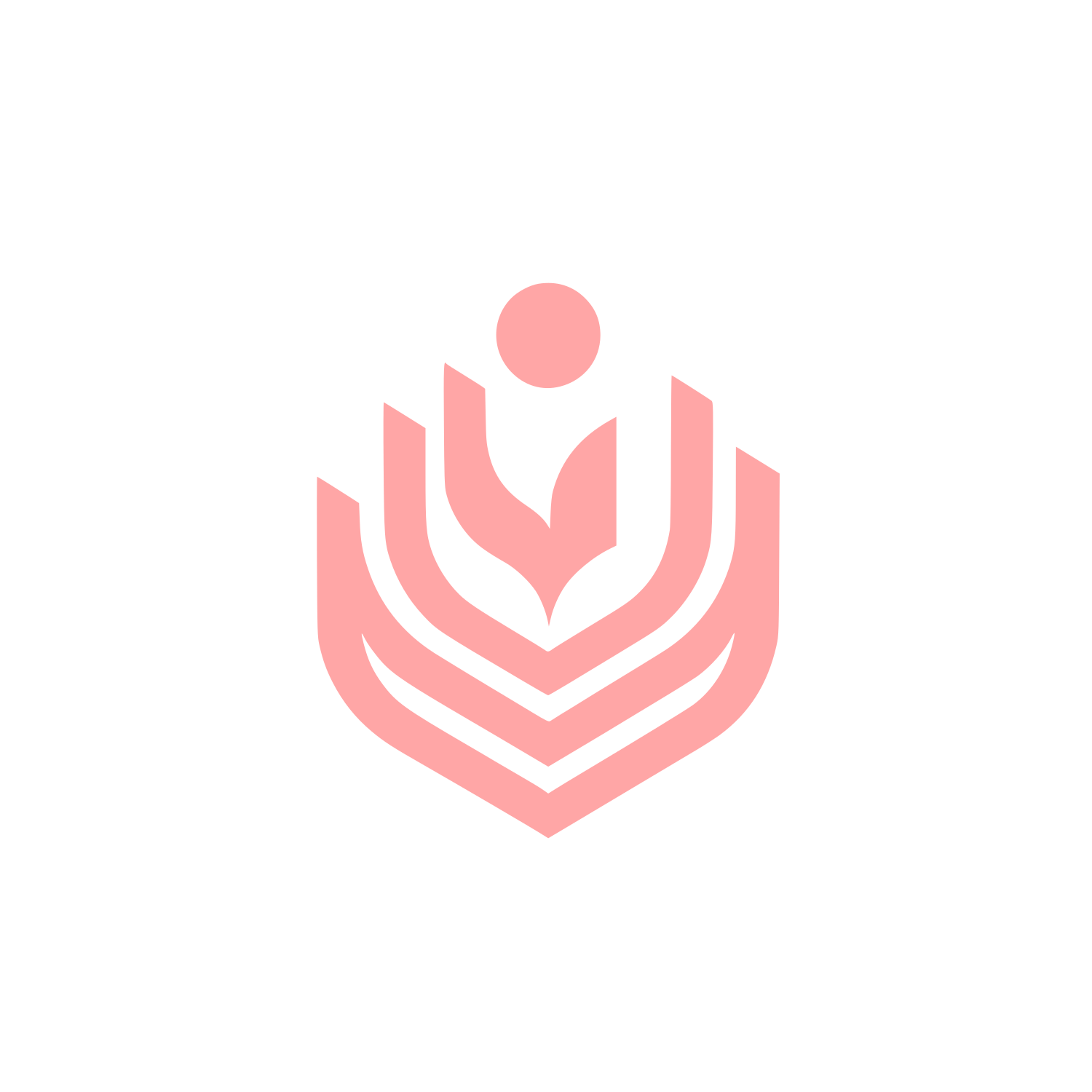 Abstract Fountain Shield Logo #ffa6a6