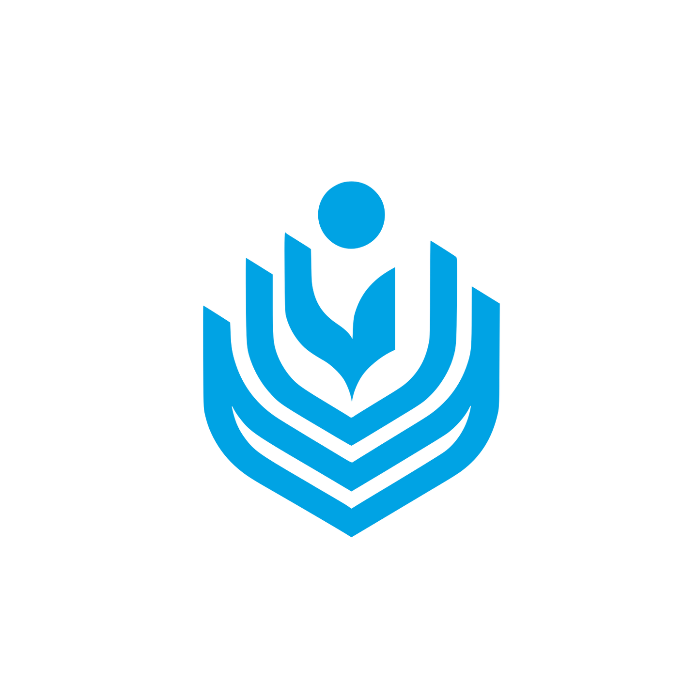 Abstract Fountain Shield Logo #00a3e4