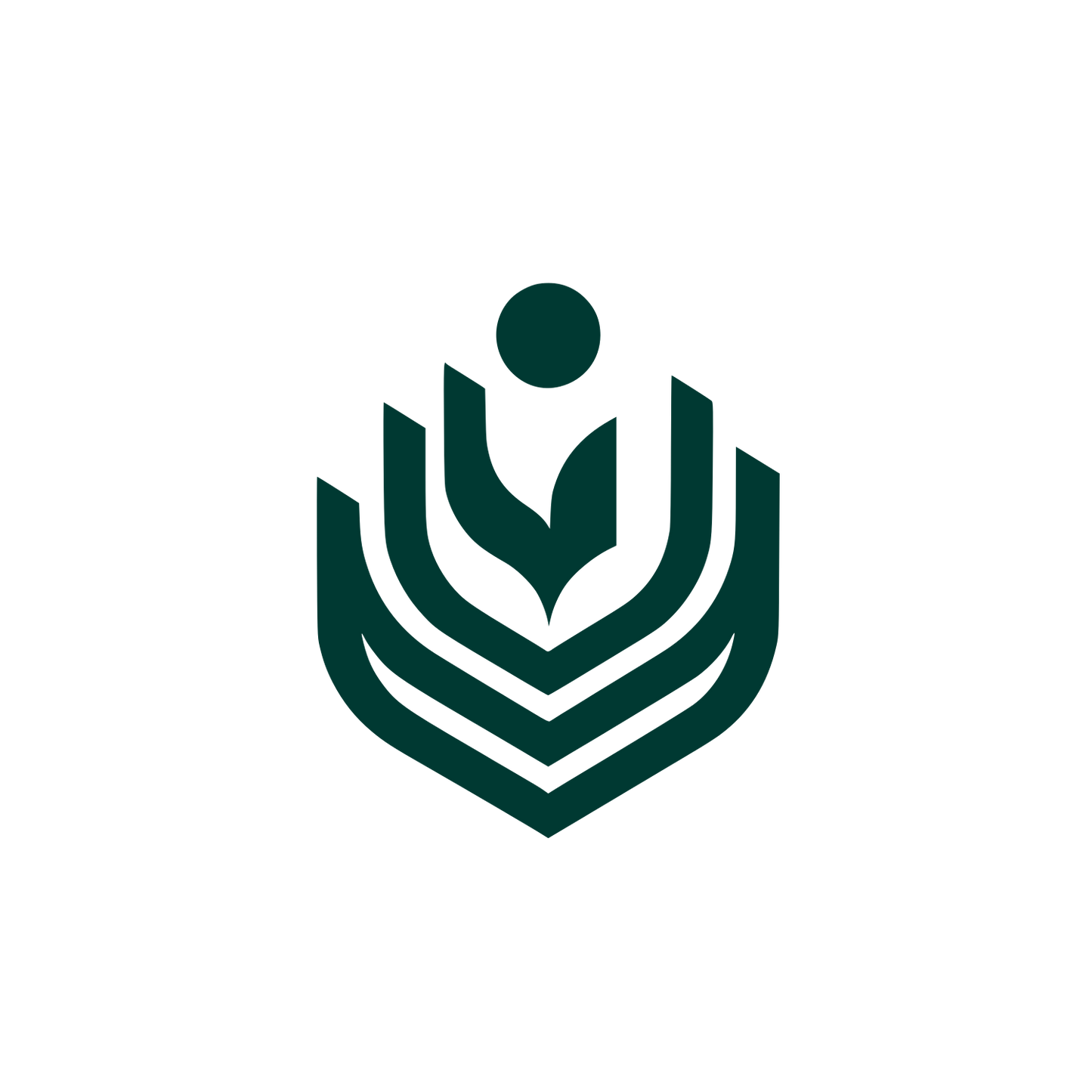 Abstract Fountain Shield Logo #003932