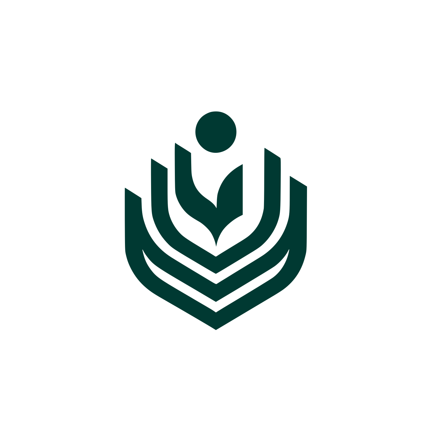 Abstract Fountain Shield Logo #003932