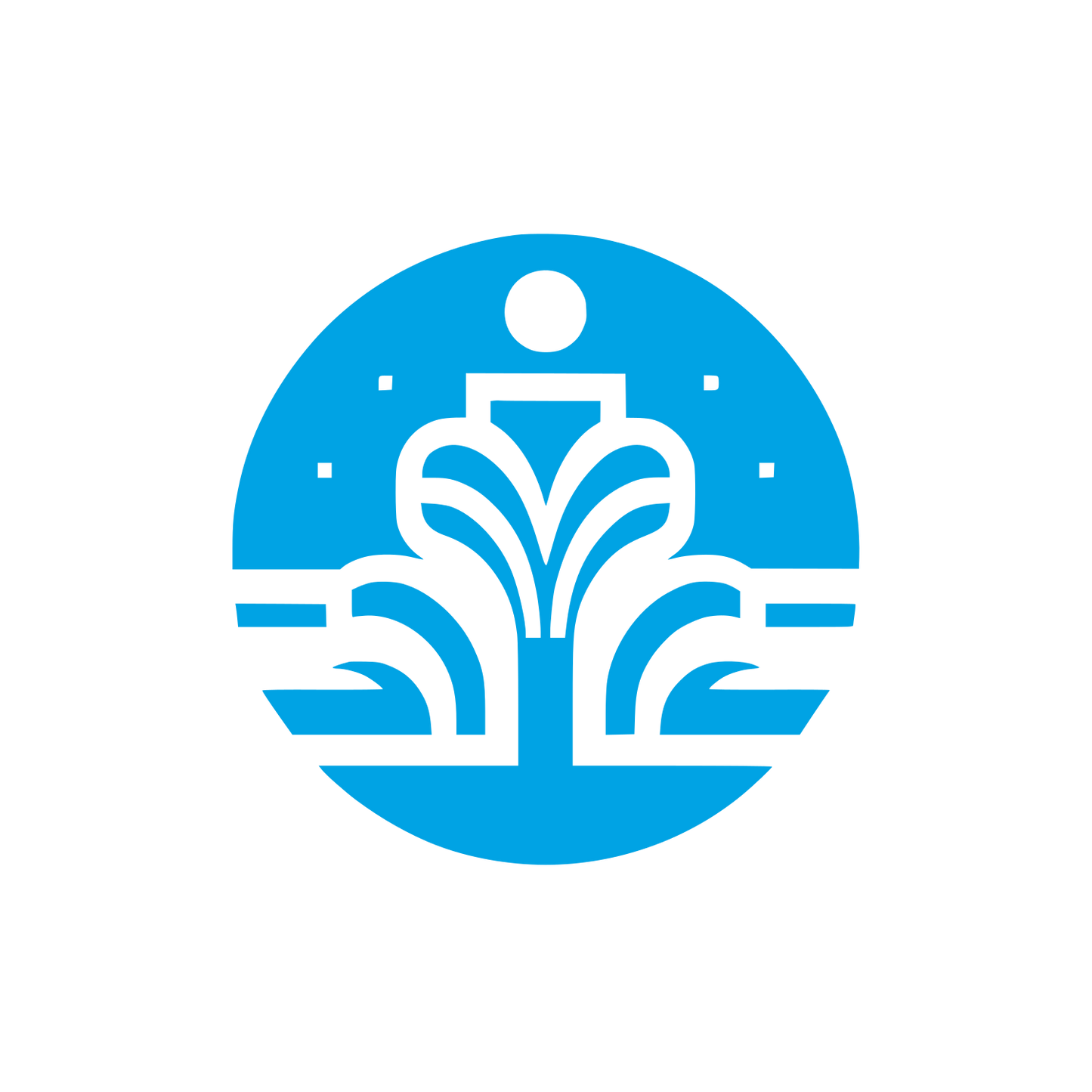 Abstract Fountain Logo #00a3e4