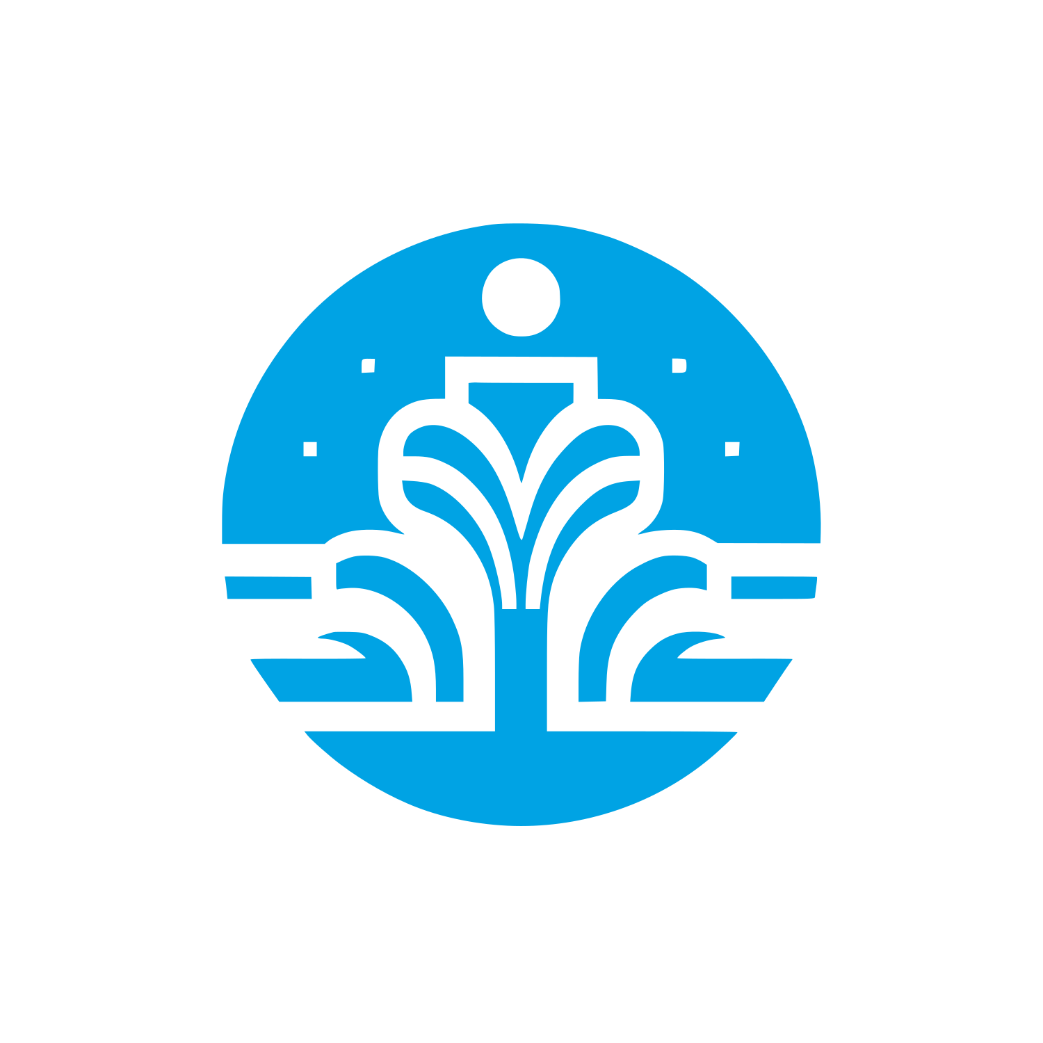Abstract Fountain Logo #00a3e4