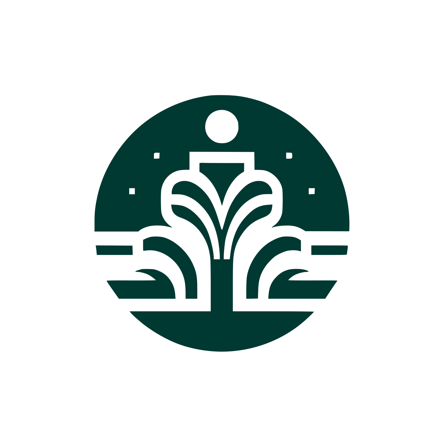 Abstract Fountain Logo #003932
