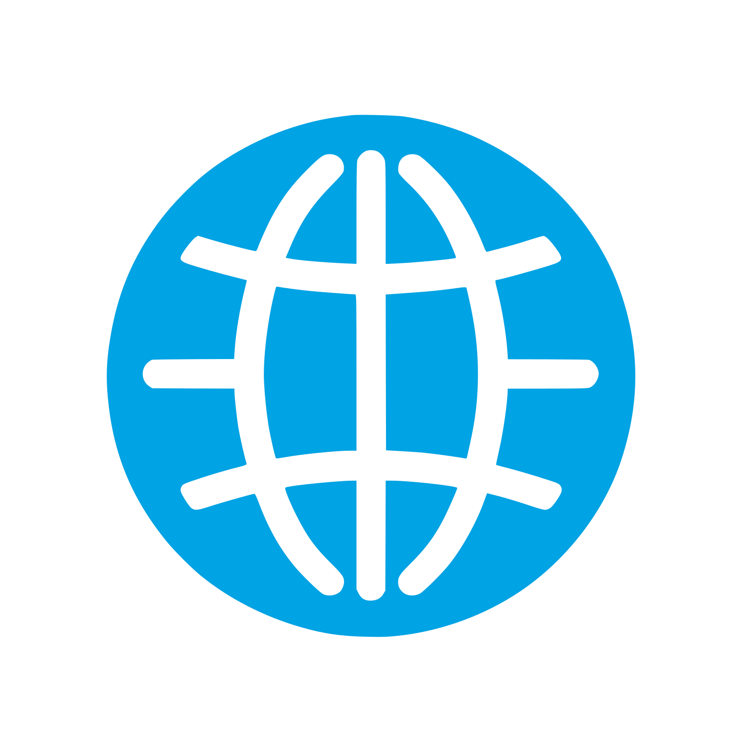 Simplified Globe Logo #00a3e4