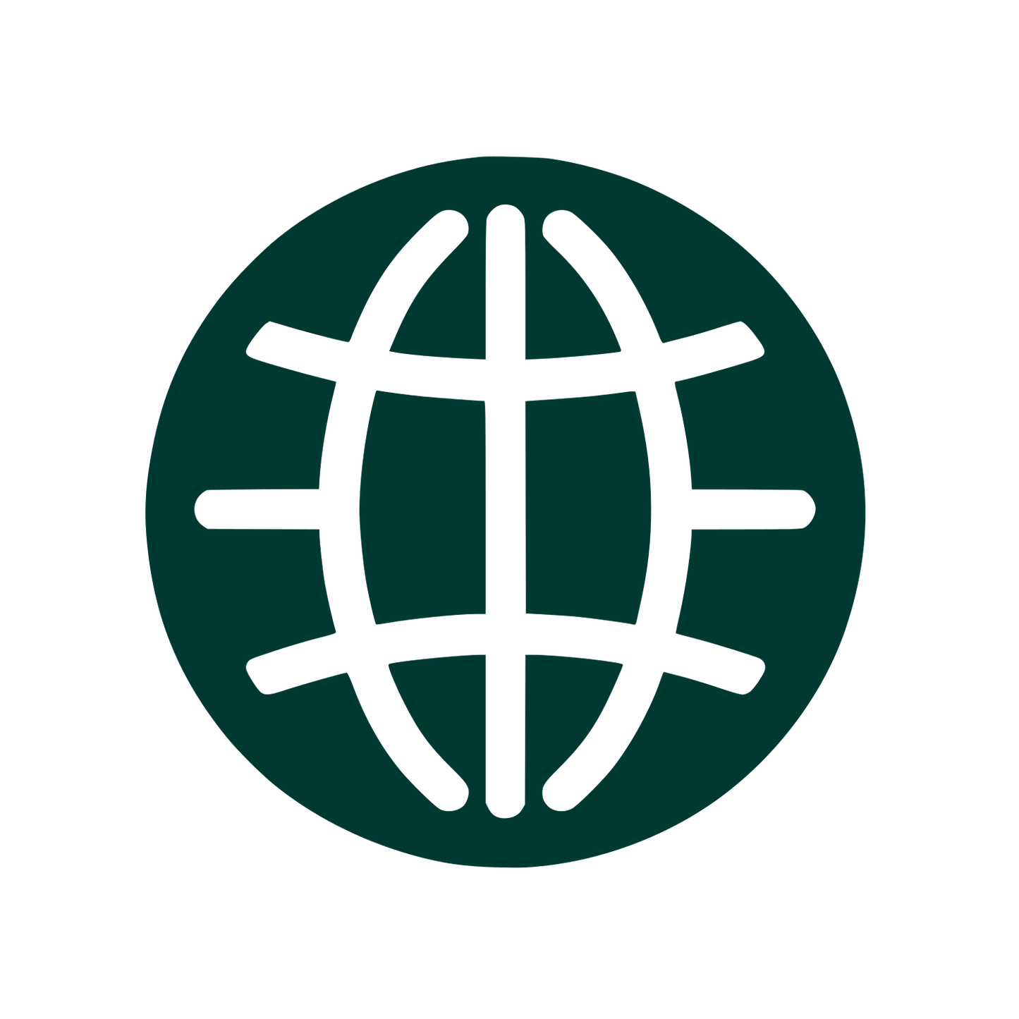 Simplified Globe Logo #003932