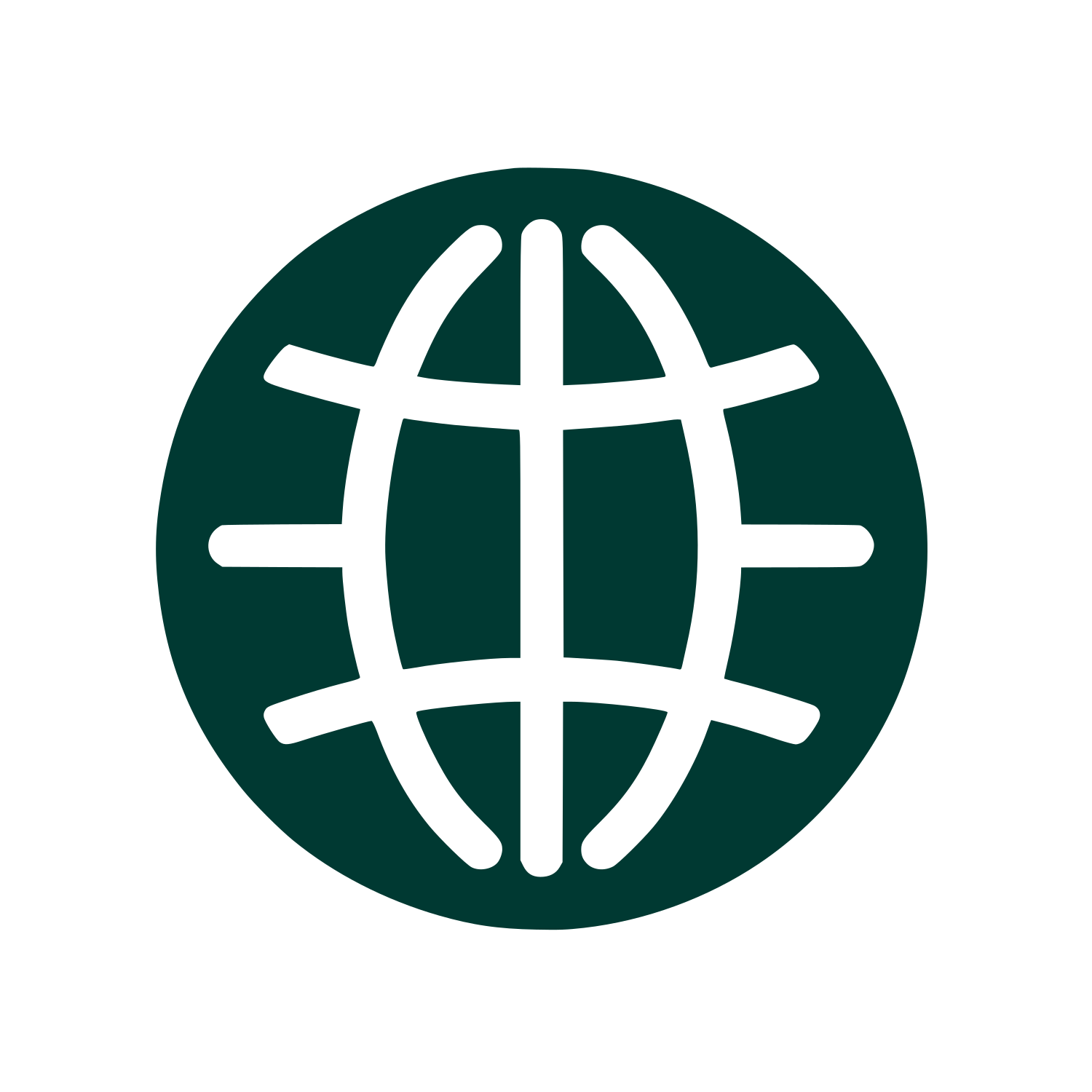 Simplified Globe Logo #003932