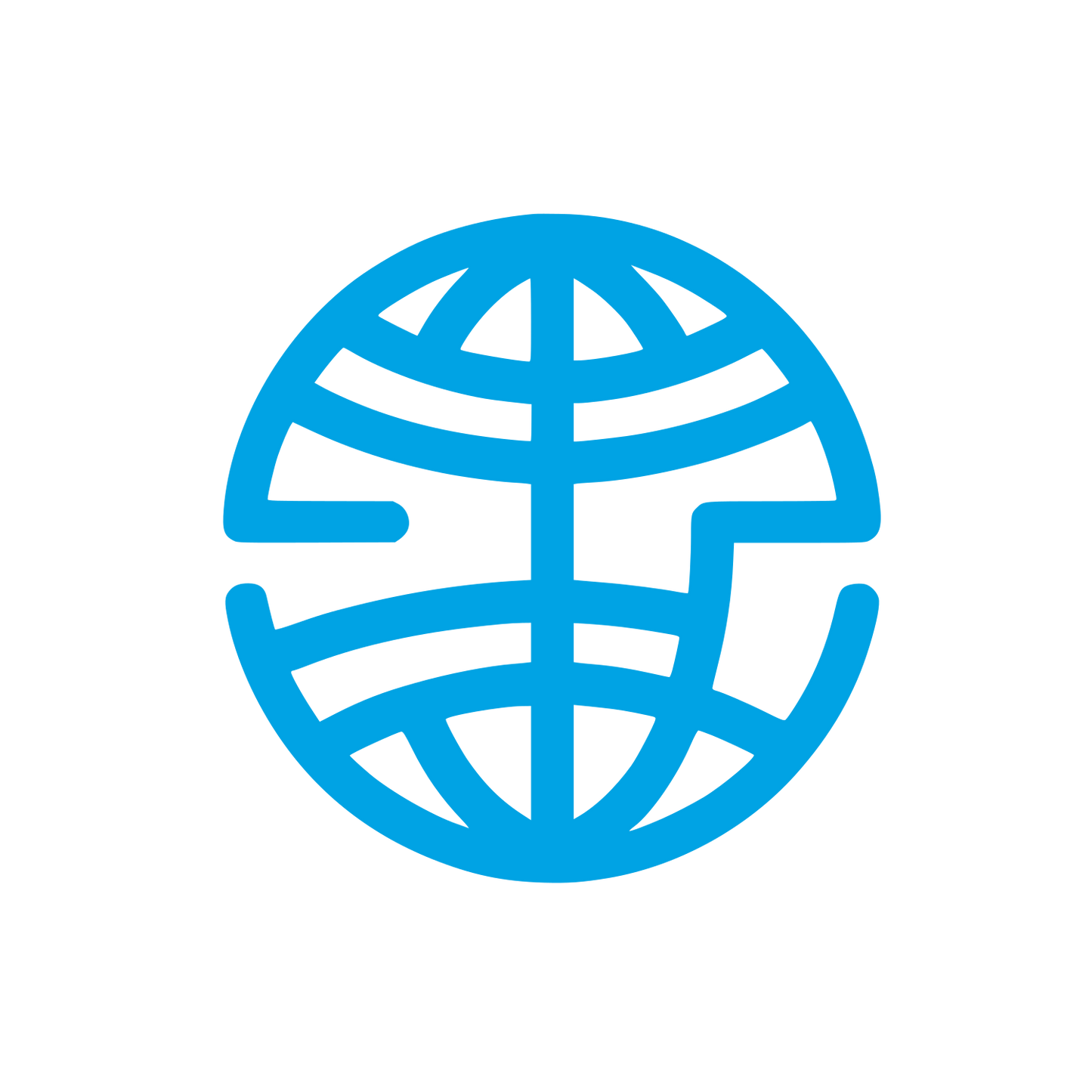 Globe Grid Logo #00a3e4
