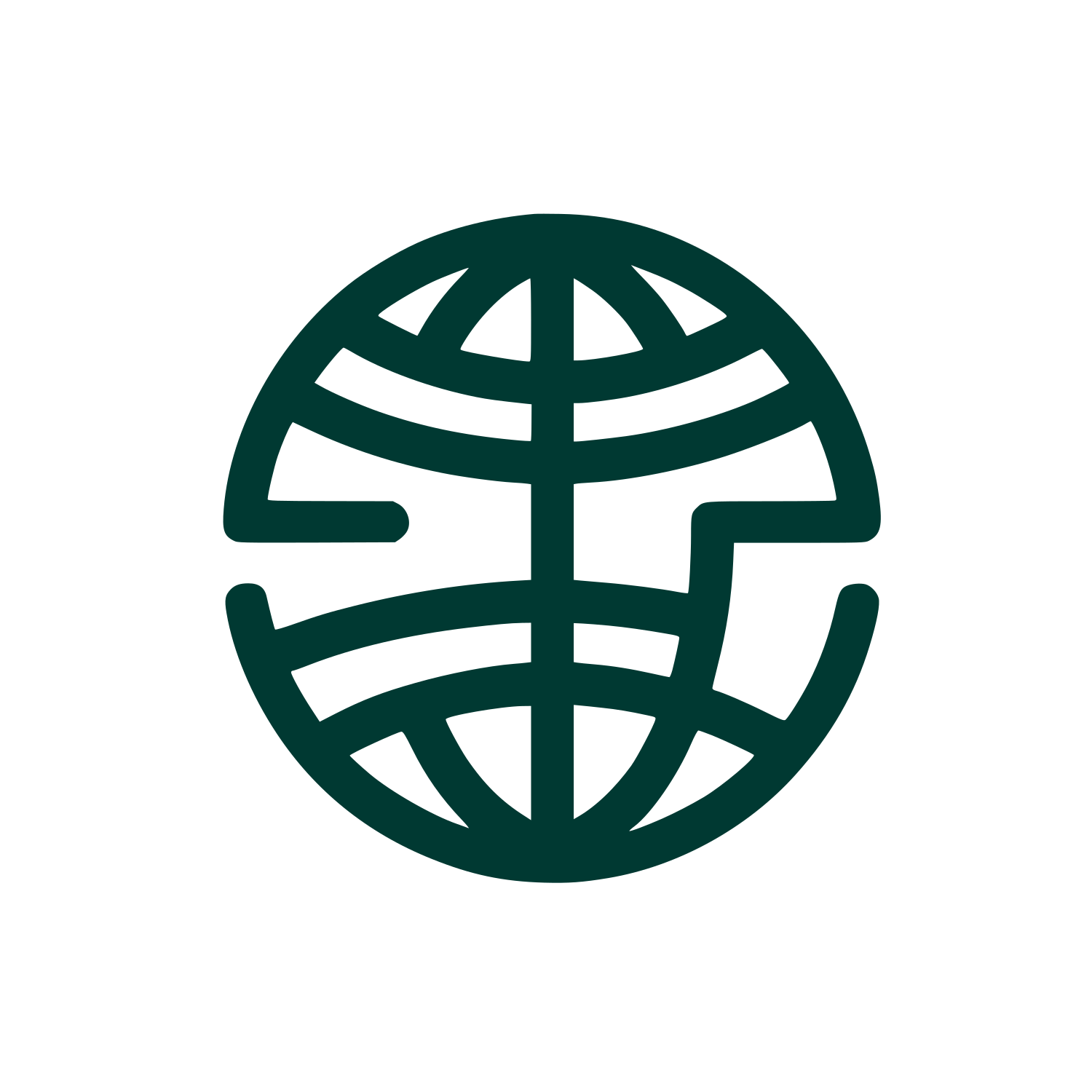 Globe Grid Logo #003932