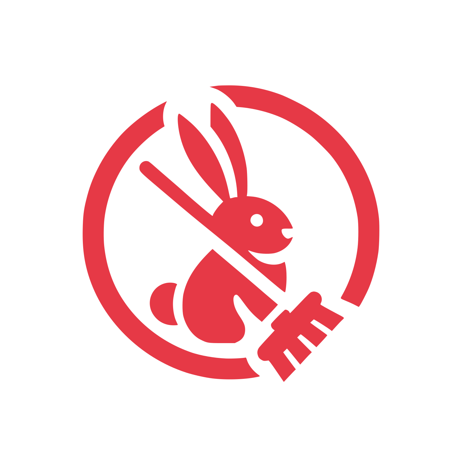Rabbit with Mop Logo #E63946