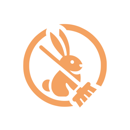 Rabbit with Mop Logo #F4A261