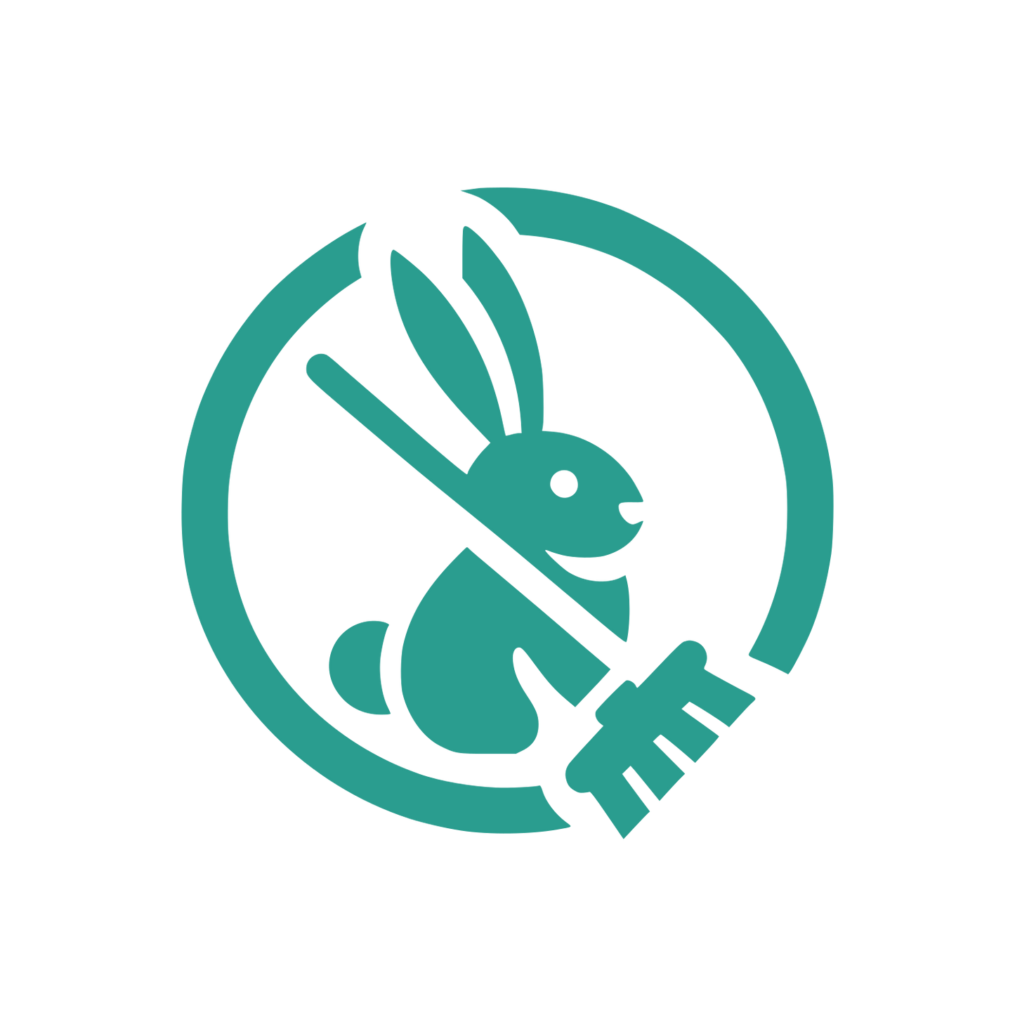 Rabbit with Mop Logo #2A9D8F