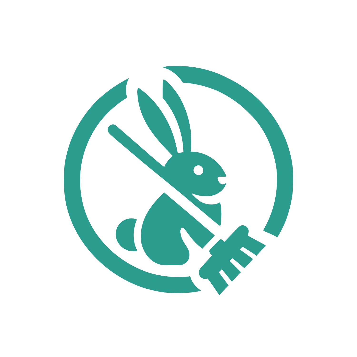 Rabbit with Mop Logo #2A9D8F