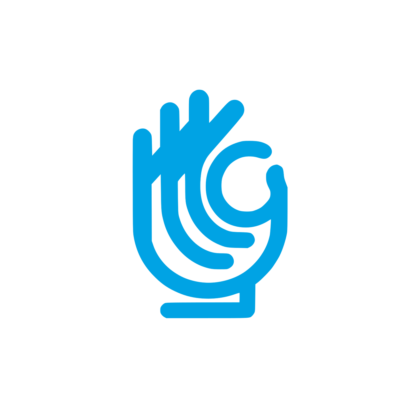 Glove Hand Logo #00a3e4