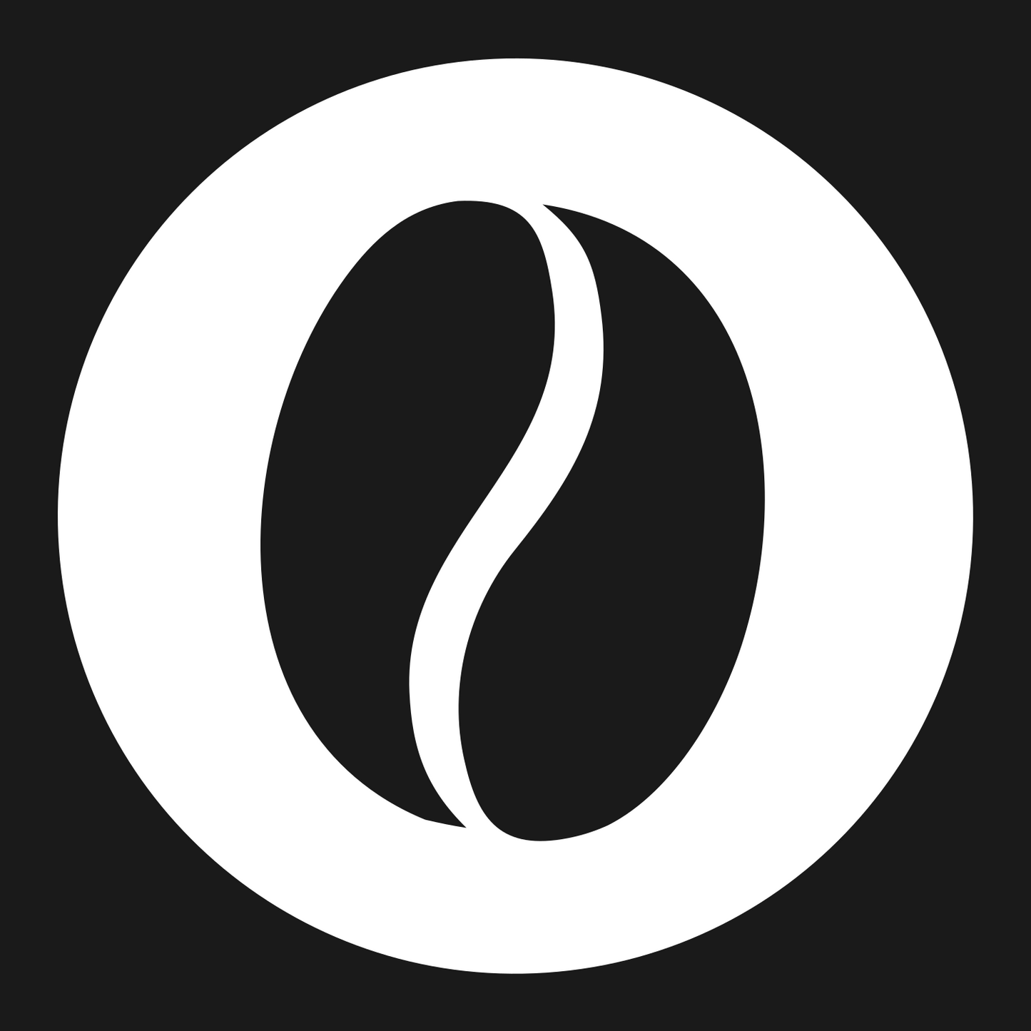 Coffee Bean Circle Badge #1a1a1a/#ffffff