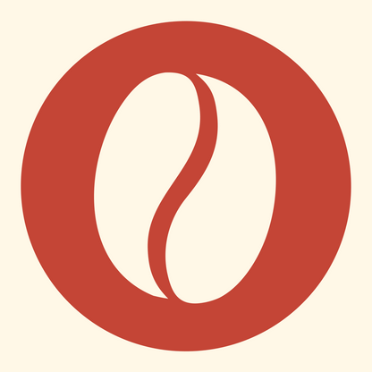 Coffee Bean Circle Badge #fff8e7/#c44536