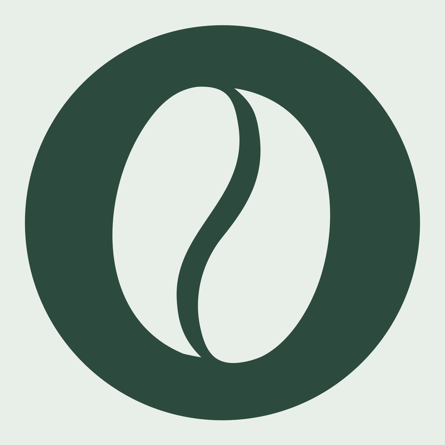 Coffee Bean Circle Badge #e8efe9/#2d4a3e