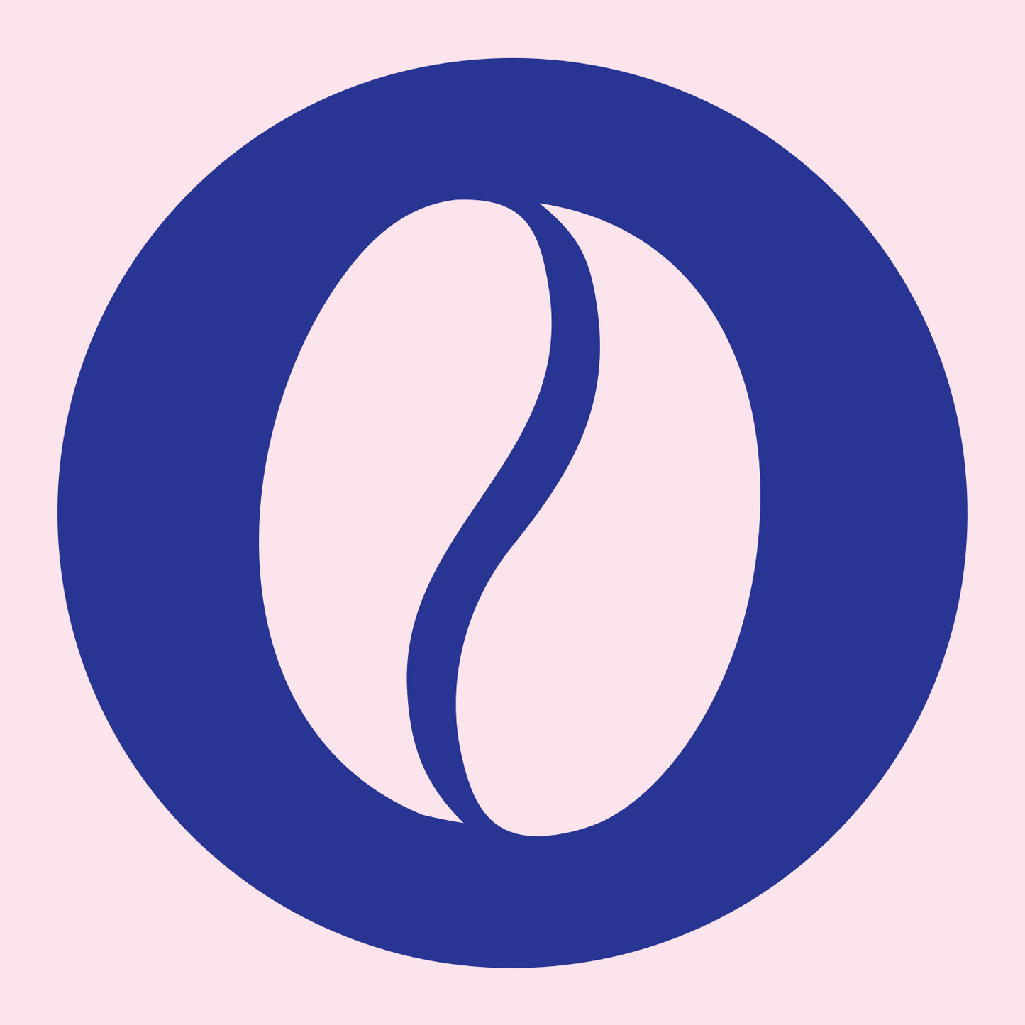 Coffee Bean Circle Badge #fce4ec/#283593