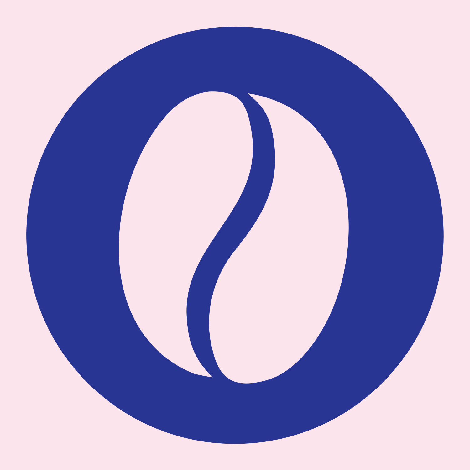 Coffee Bean Circle Badge #fce4ec/#283593