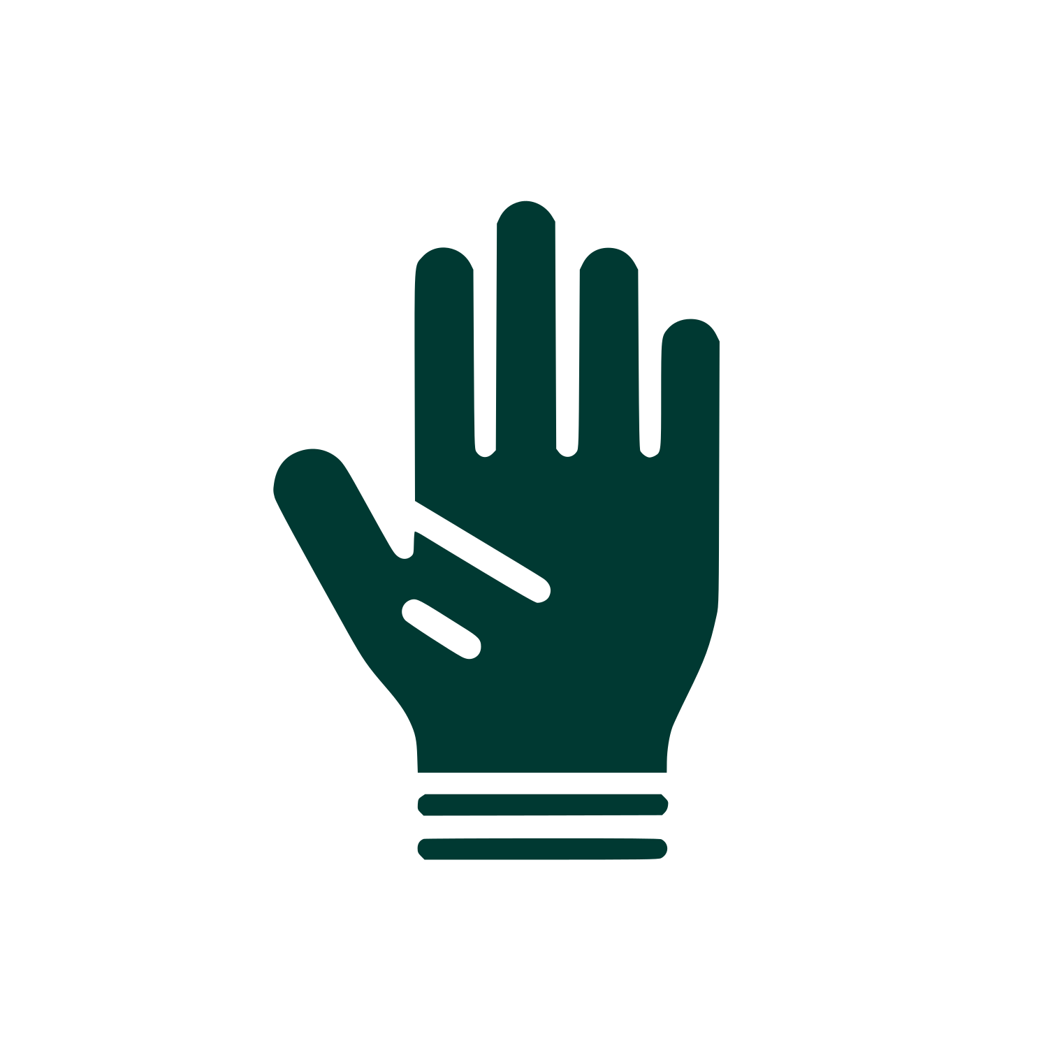 Hand Symbol Logo #003932