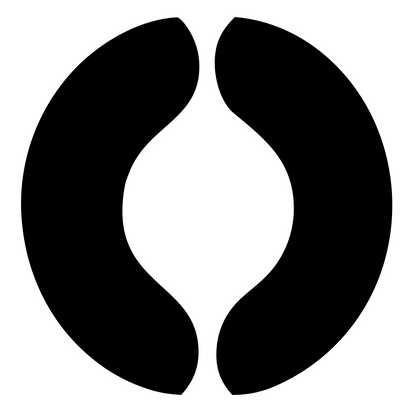 Split Coffee Bean Crest #ffffff/#000000