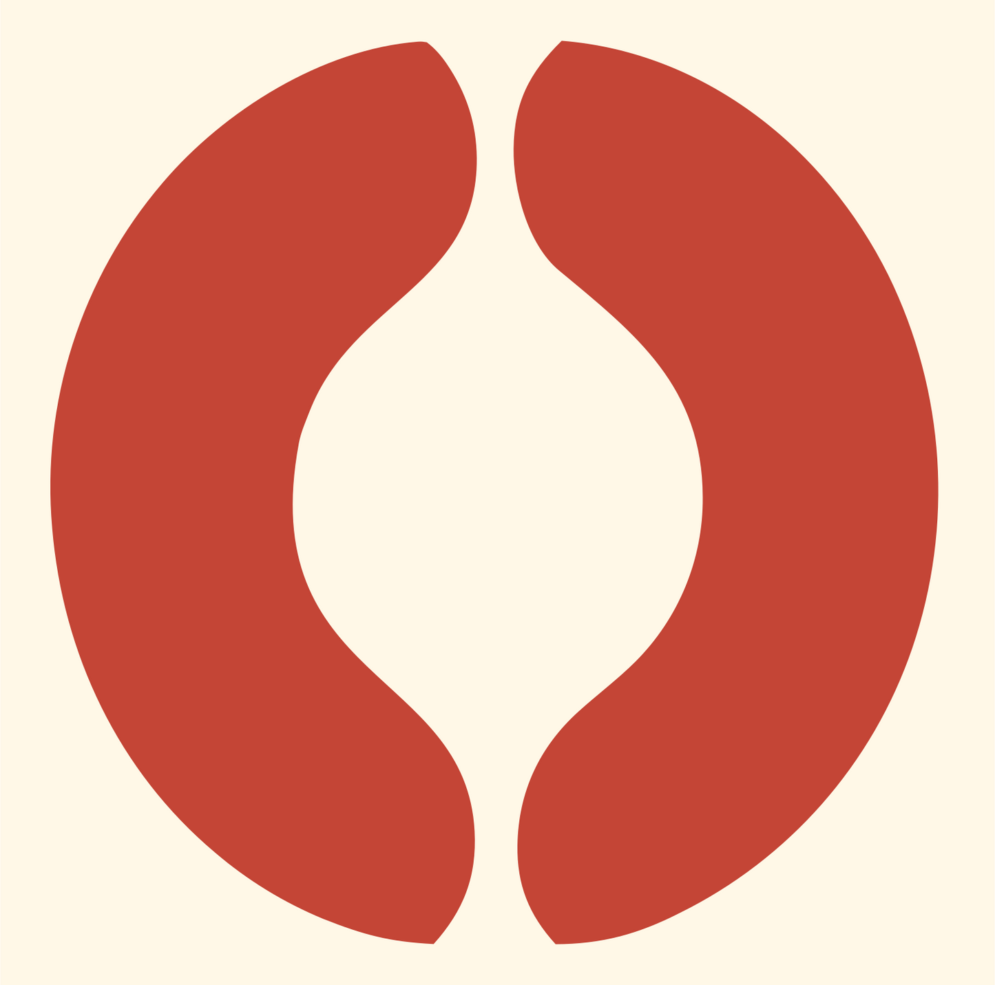 Split Coffee Bean Crest #fff8e7/#c44536