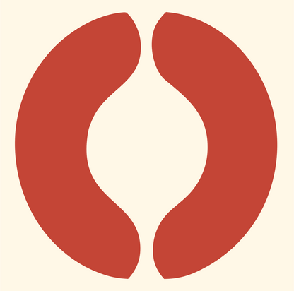 Split Coffee Bean Crest #fff8e7/#c44536