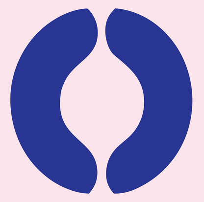 Split Coffee Bean Crest #fce4ec/#283593