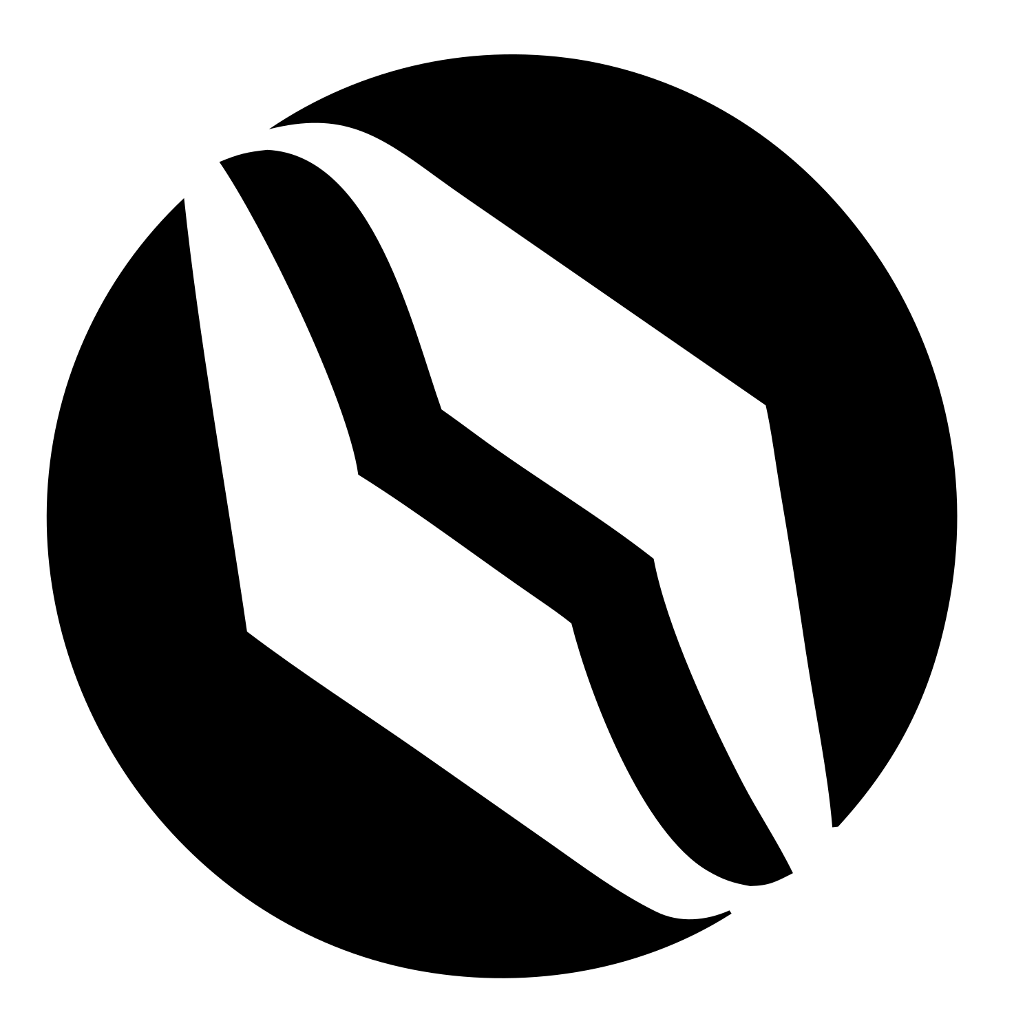 Circle Coffee Bean Icon #ffffff/#000000