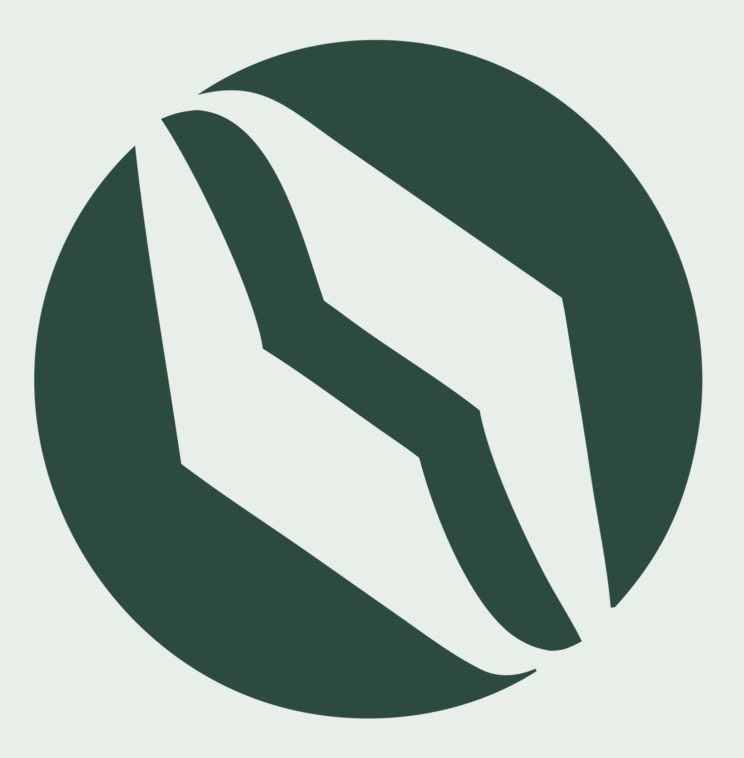 Circle Coffee Bean Icon #e8efe9/#2d4a3e