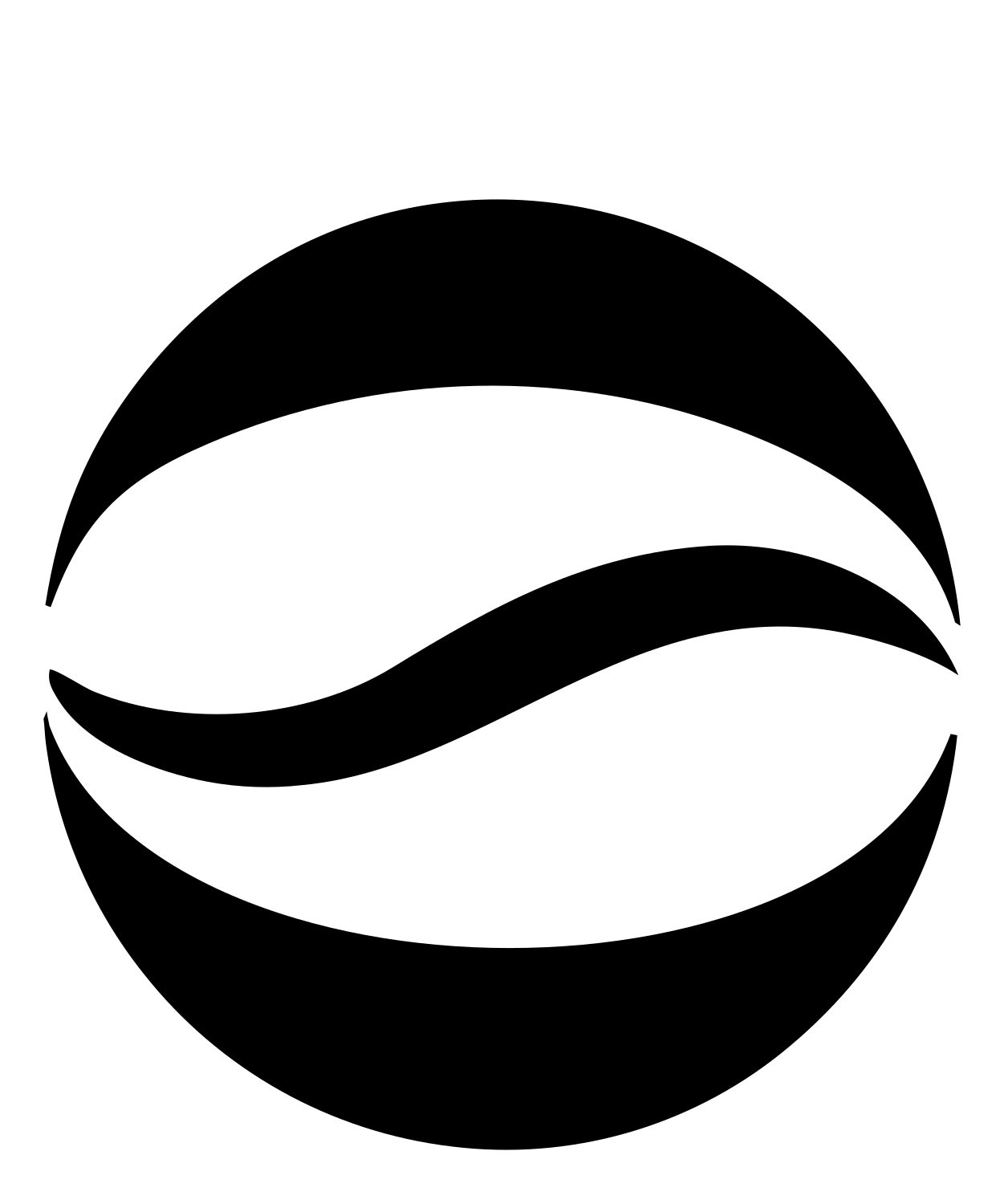 Wave Circle Bean Mark #ffffff/#000000