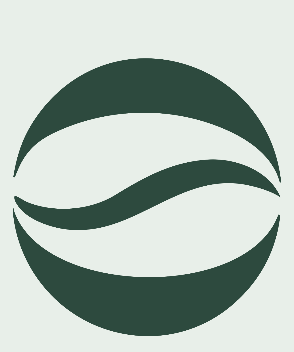 Wave Circle Bean Mark #e8efe9/#2d4a3e