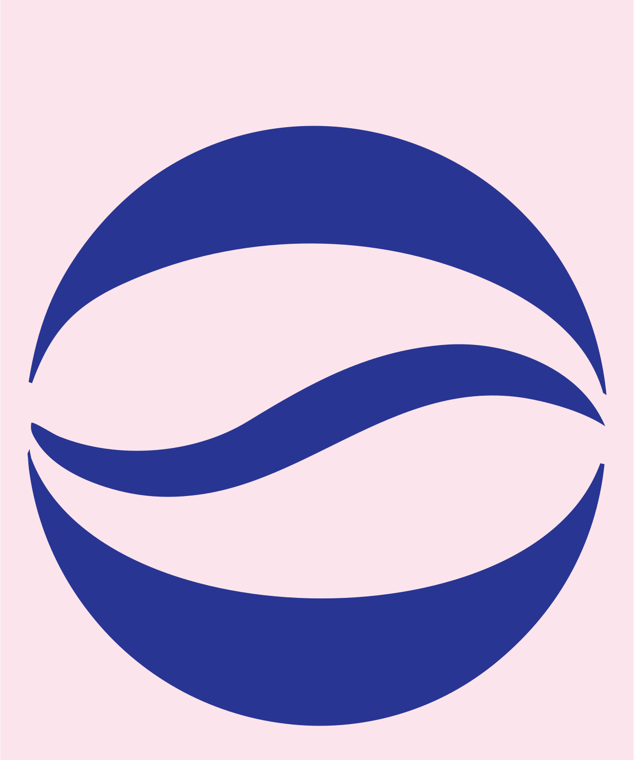 Wave Circle Bean Mark #fce4ec/#283593