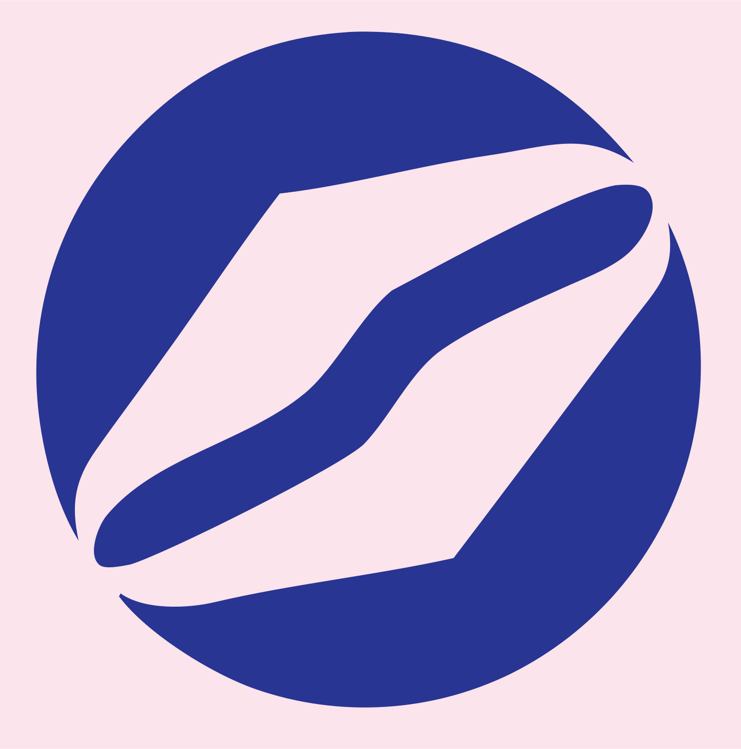 Coffee Bean Circle Mark #fce4ec/#283593