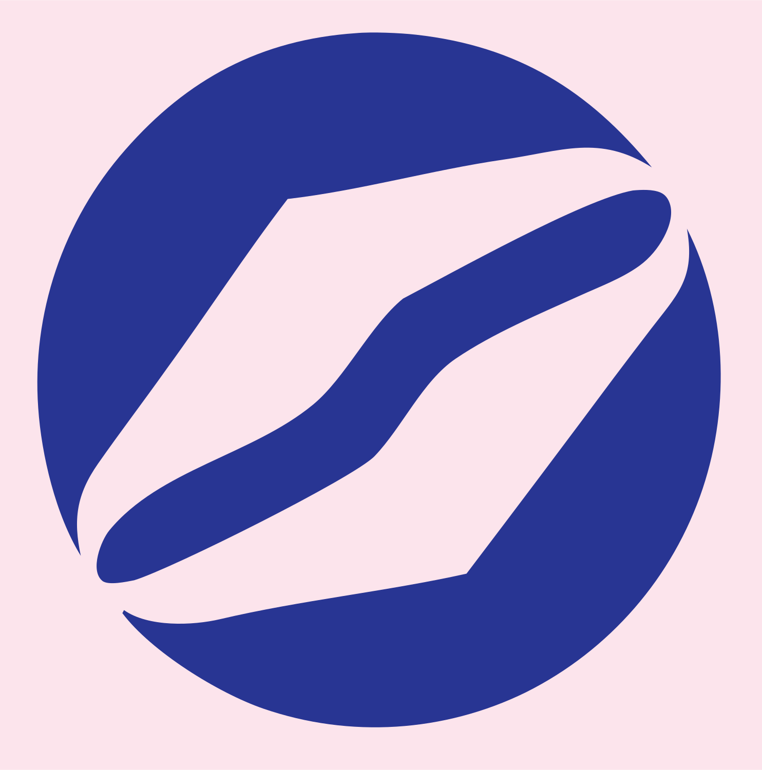 Coffee Bean Circle Mark #fce4ec/#283593