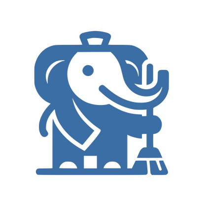Cartoon Elephant in Suit Logo #3A6EA5