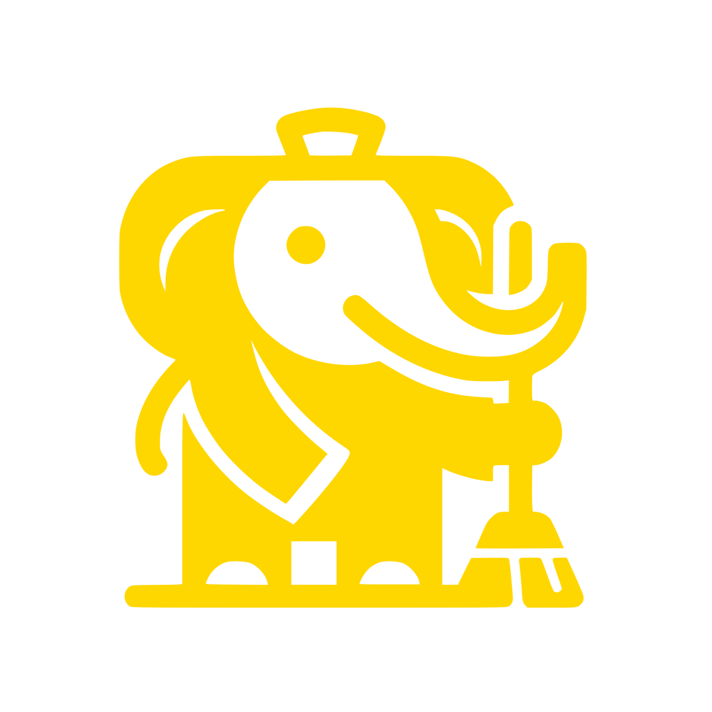 Cartoon Elephant in Suit Logo #FFD700