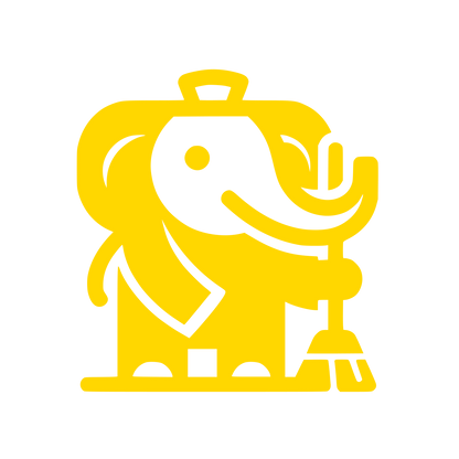 Cartoon Elephant in Suit Logo #FFD700