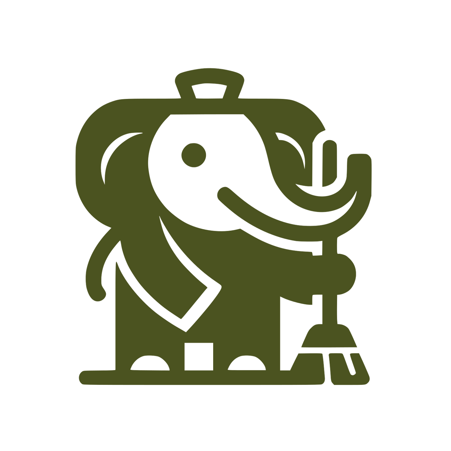 Cartoon Elephant in Suit Logo #4B5320