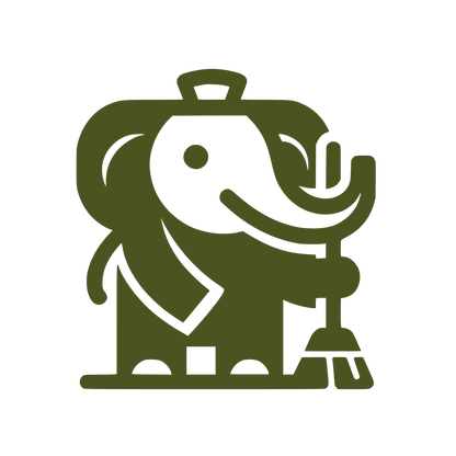 Cartoon Elephant in Suit Logo #4B5320