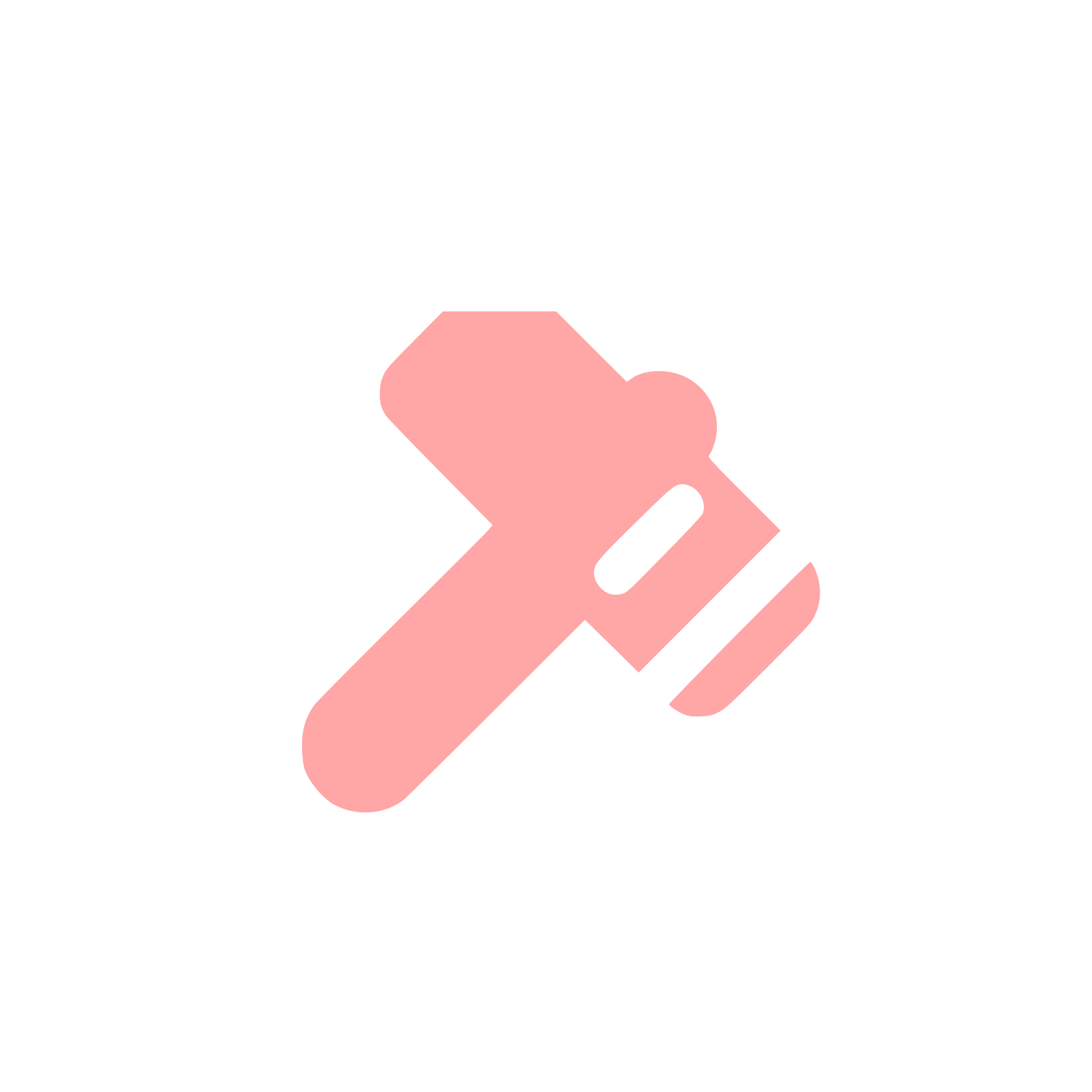 Hammer Silhouette Logo #ffa6a6