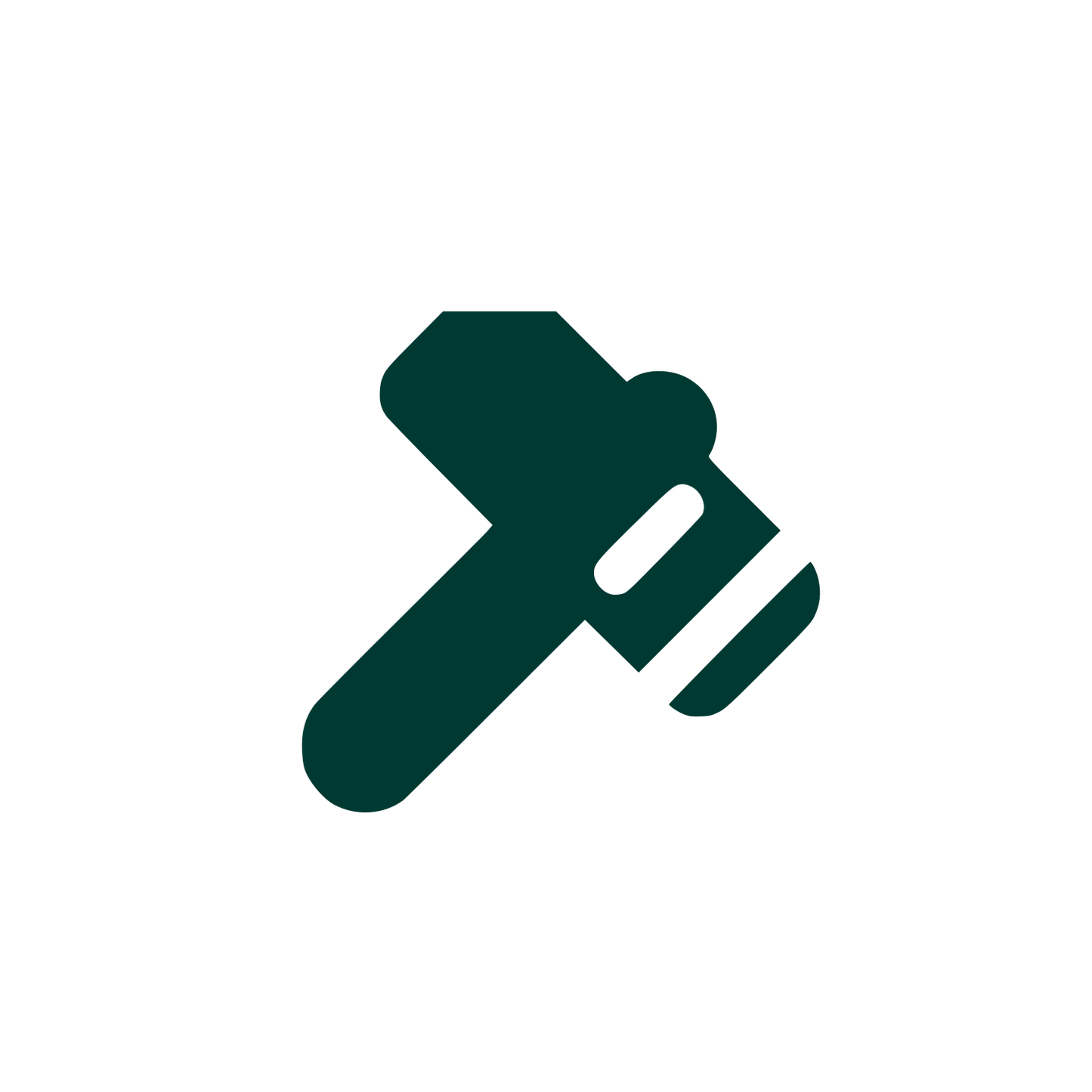 Hammer Silhouette Logo #003932