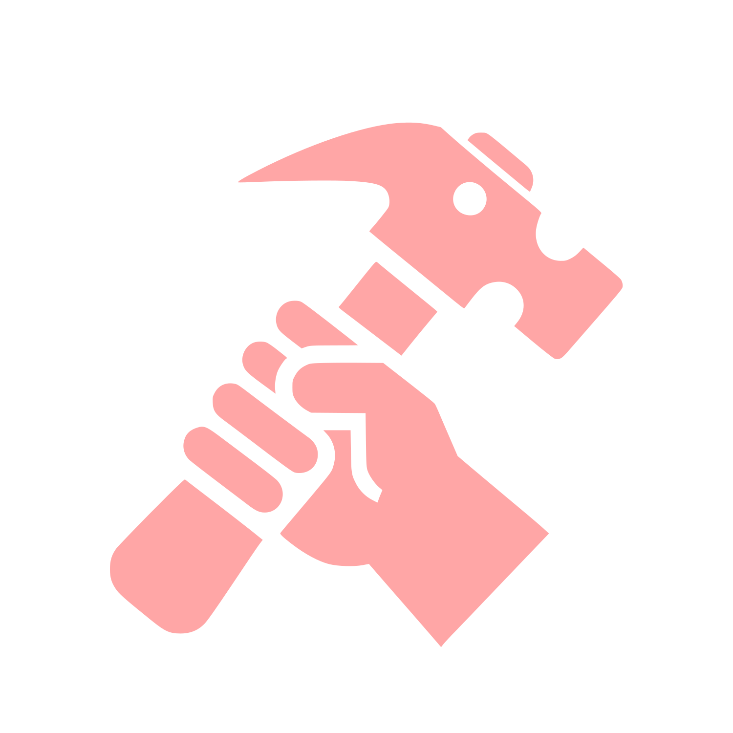 Hand and Hammer Logo #ffa6a6