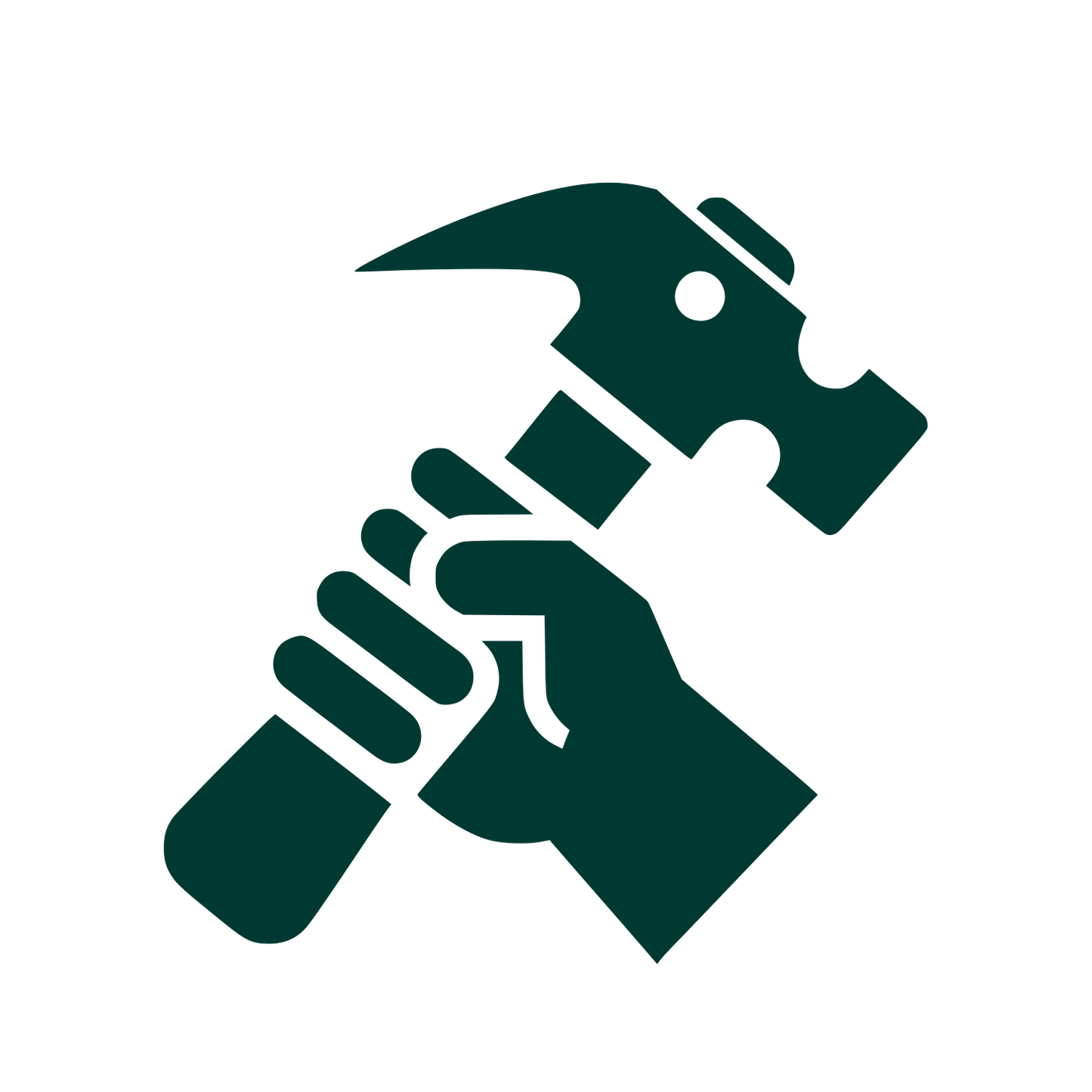 Hand and Hammer Logo #003932