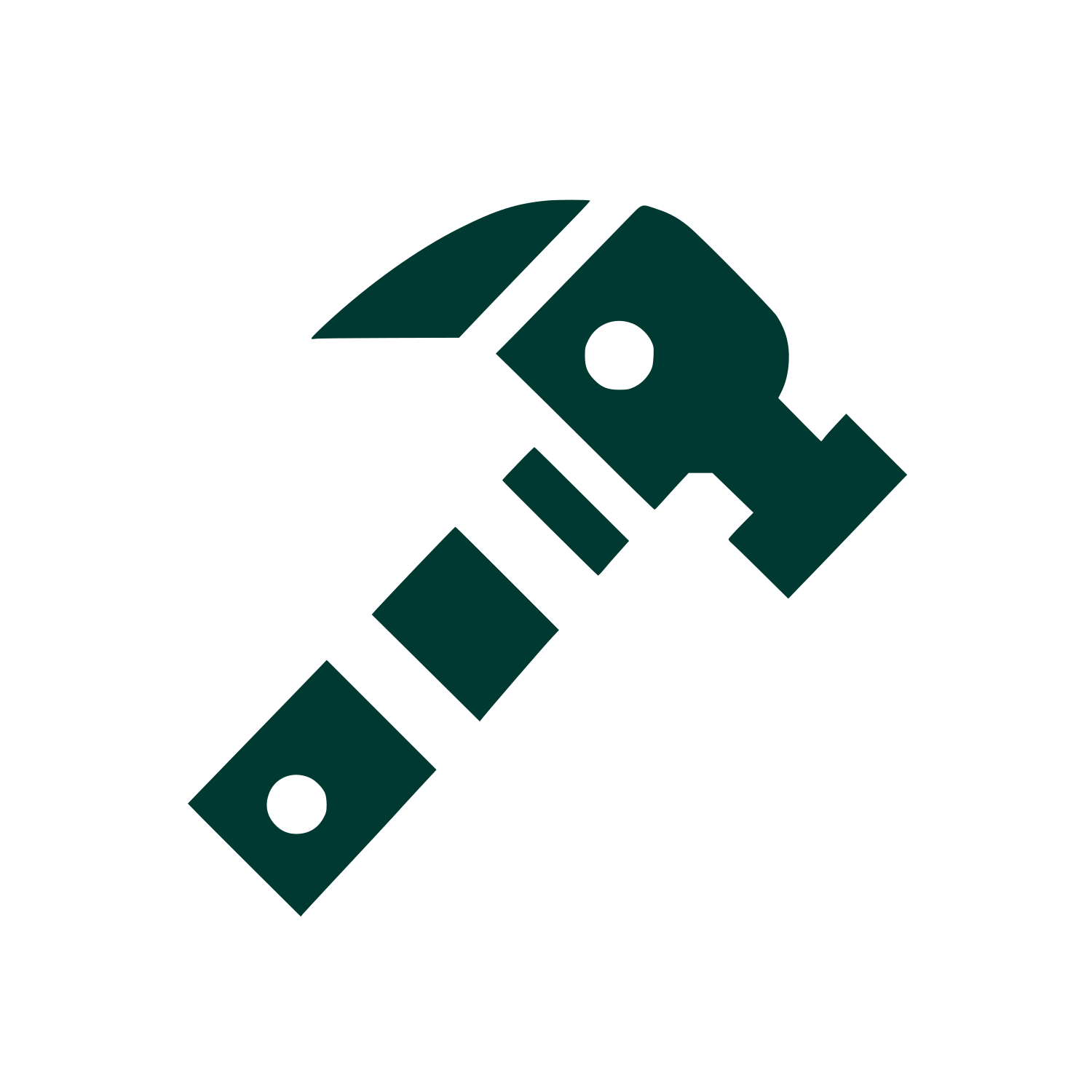 Hammer Silhouette Logo #003932