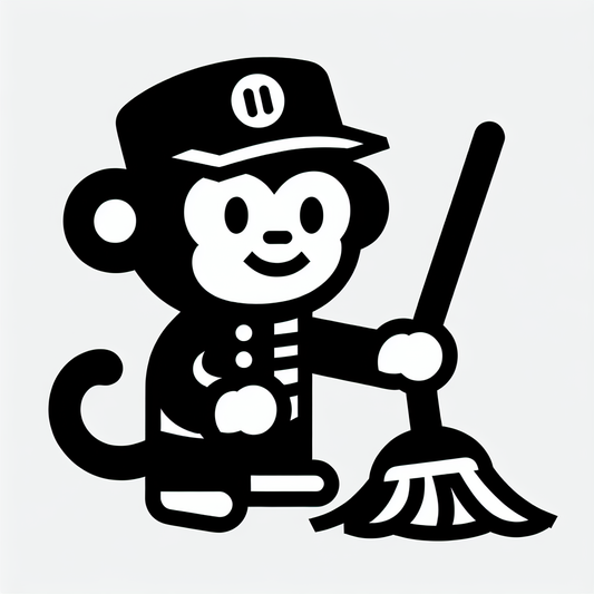 Cartoon Monkey Janitor Logo