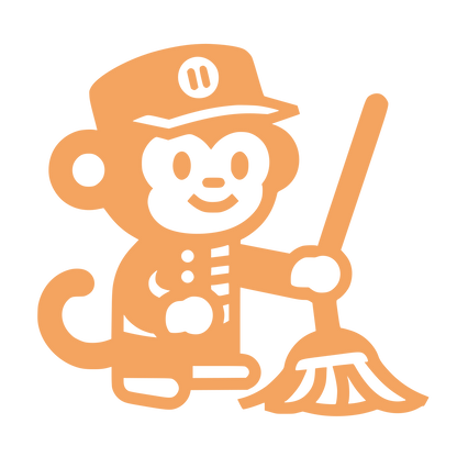 Cartoon Monkey Janitor Logo #F4A460