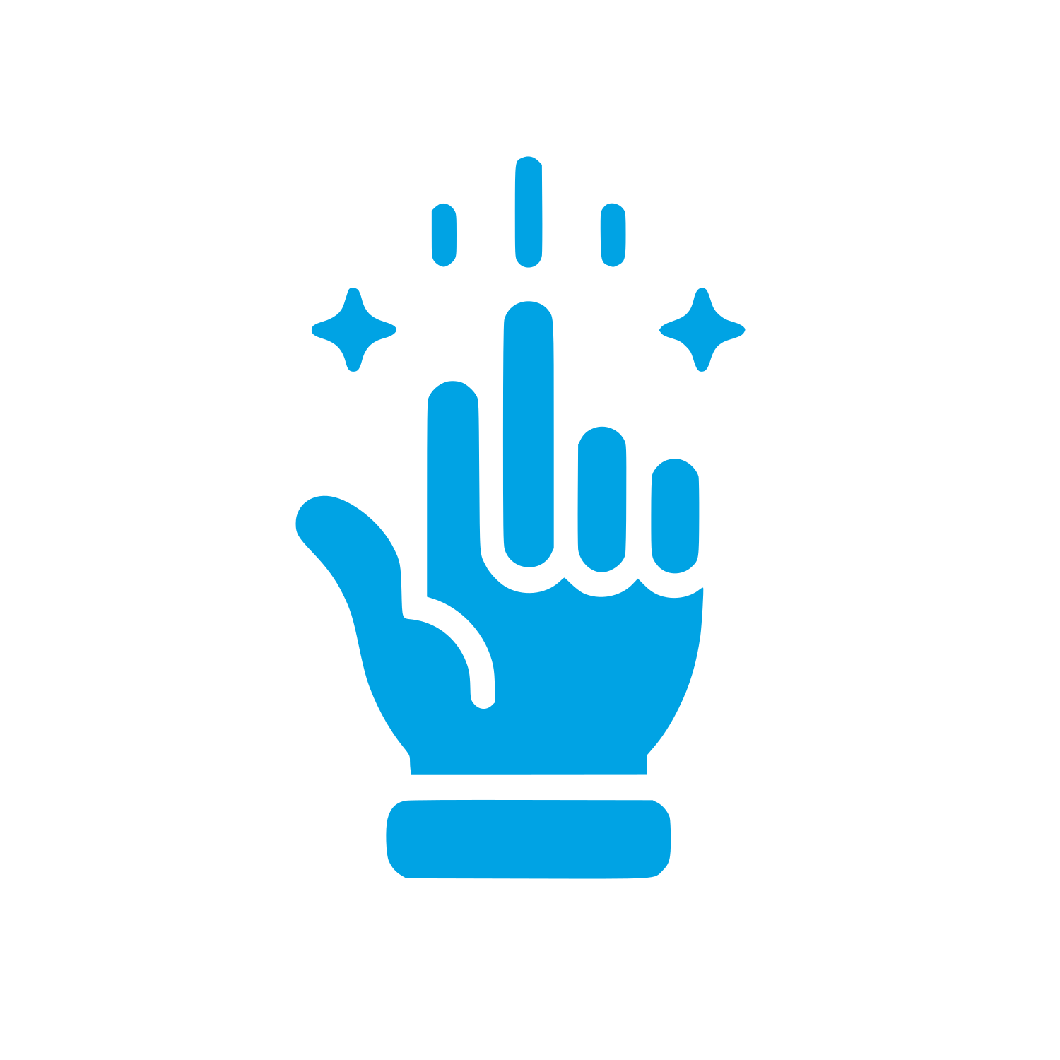 Interactive Hand Logo #00a3e4