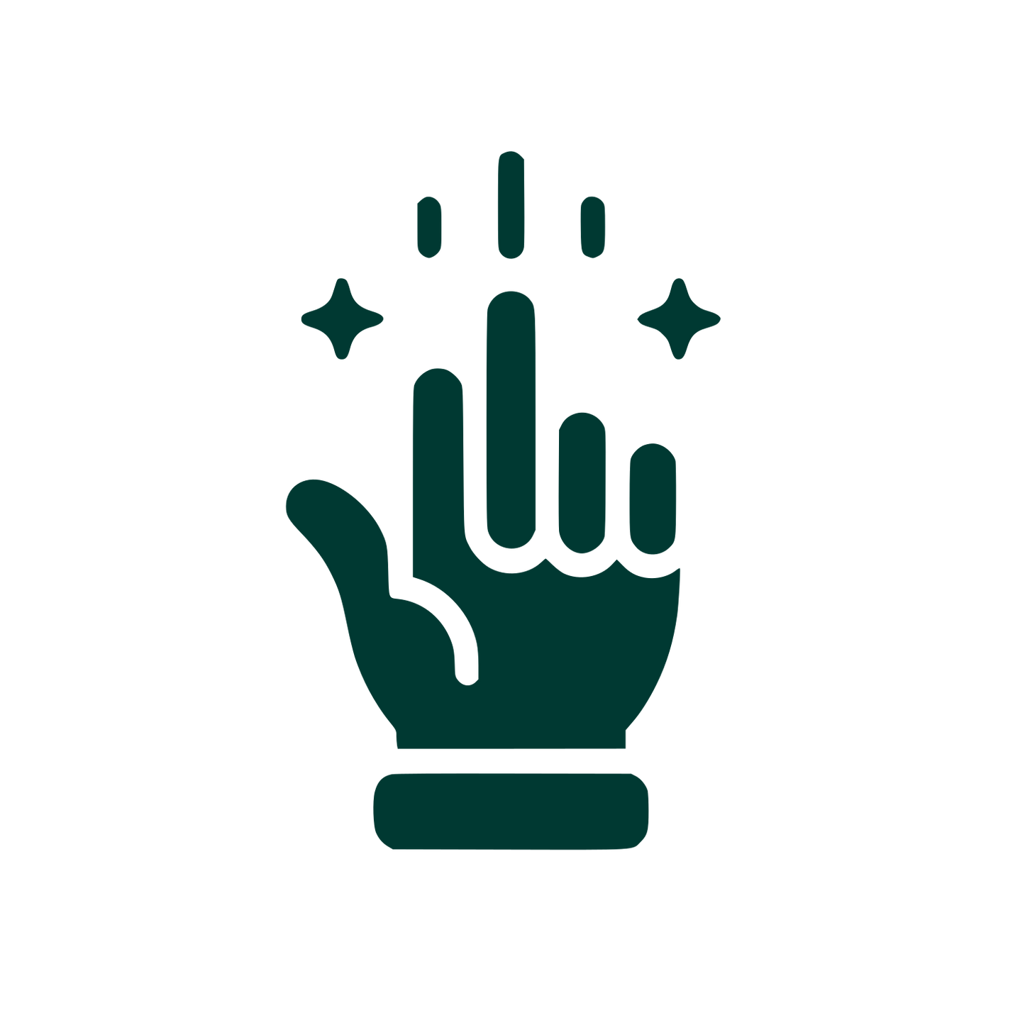 Interactive Hand Logo #003932